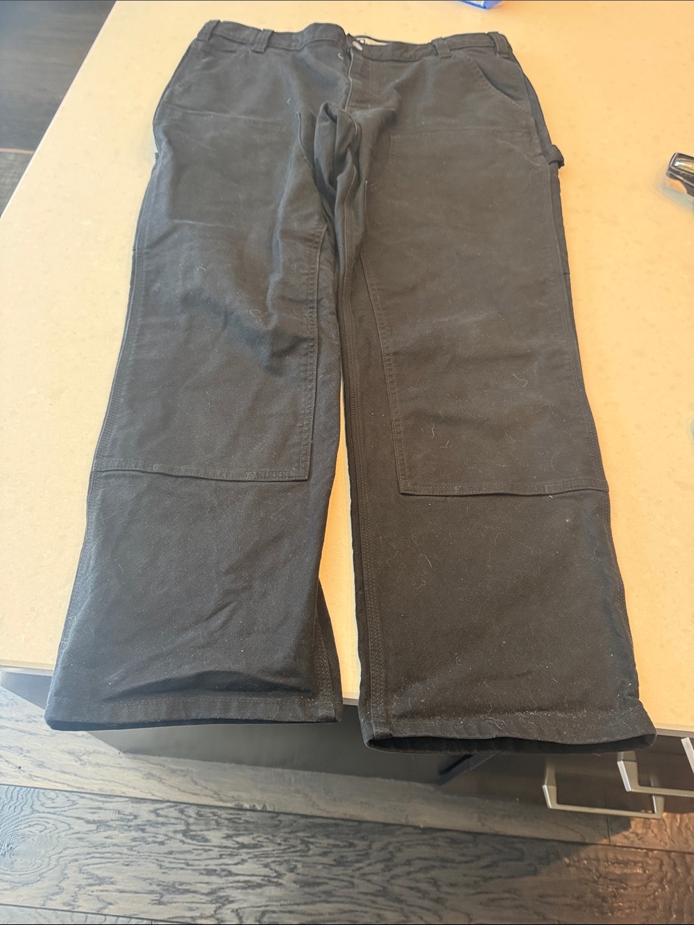 Carhartt Black Cargo Work Pants with Reinforced Knees